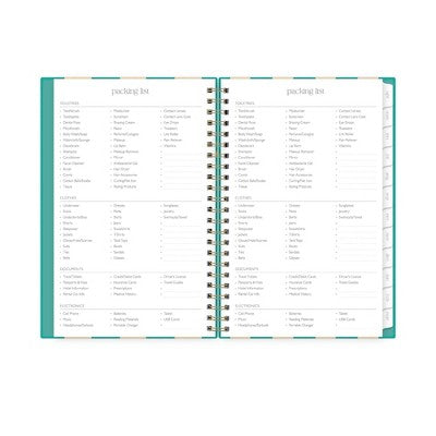 Rhi James for Blue Sky Weekly/Monthly Planner 15 Month Wirebound 5"x8" Textured Paper Hardcover - Teal Stripe