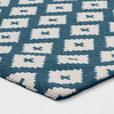 2'x3' Diamond Woven Scatter Accent Rug Blue - Threshold (LOCAL PICKUP ONLY)