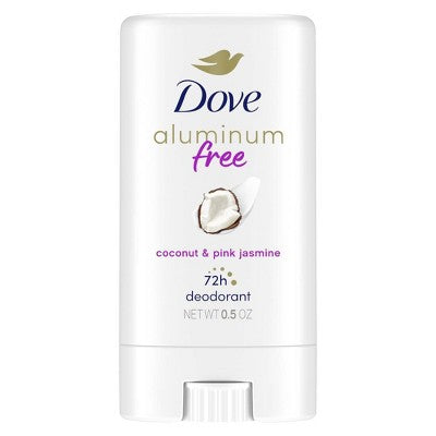 Dove Beauty Aluminum-Free Mini Deodorant Stick - Coconut and Pink Jasmine - Travel Size - 0.5oz