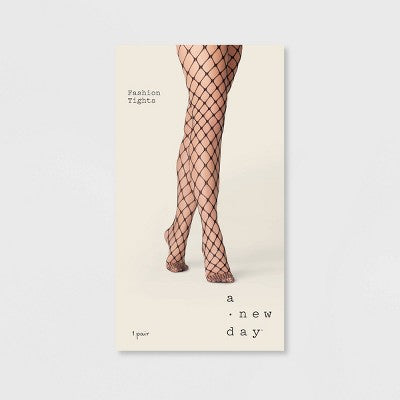 Women's Open Fishnet Tights - A New Day Black M/L