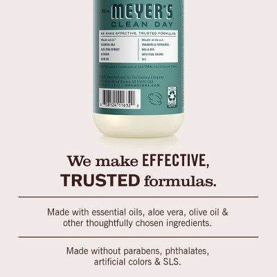 Mrs. Meyer's Clean Day Liquid Hand Soap - Eucalyptus - 12.5 fl oz: Gel, Pump Bottle, Contains Aloe, Paraben-Free