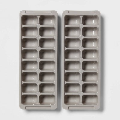 Plastic 2pk Ice Tray Gray - Room Essentials: Dishwasher-Safe, 16 Cavities, Ice Mold for Freezer