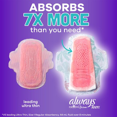 Always Radiant Size 3 Teen Unscented Pads - Extra Heavy - 20ct