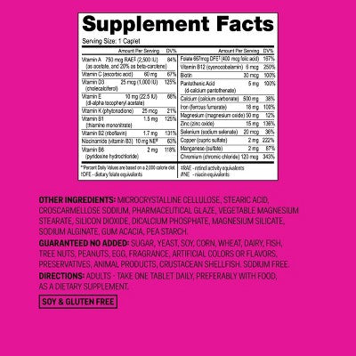 Women's Daily Multivitamin Dietary Supplement Tablets - 100ct - up&up: NSF Certified, Soy-Free, Sodium Free