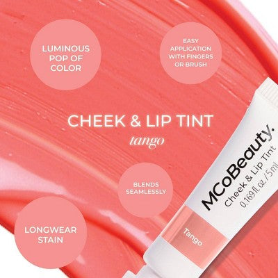 MCoBeauty Mini Cheek & Lip Tint - Tango: Vegan, Radiant Finish, Buildable Coverage, For Normal Skin