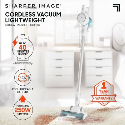 Sharper Image Cordless Vacuum Lightweight Stick and Handheld Combo White (LOCAL PICKUP ONLY)