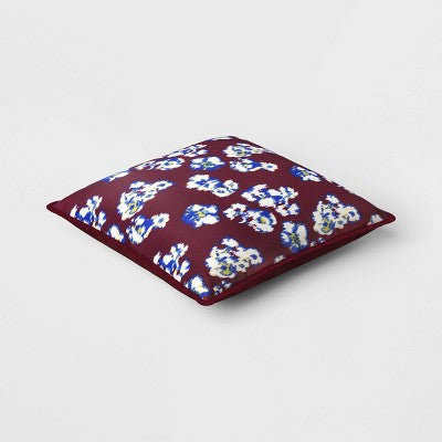Square Floral Pillow Berry - Threshold