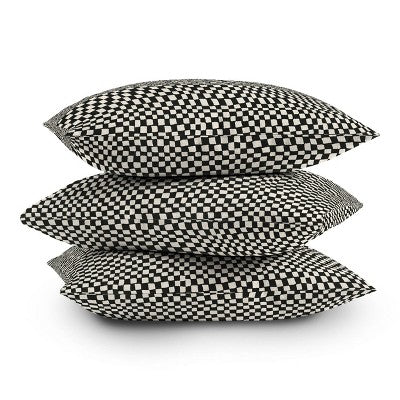 18" x 18" Iveta Abolina Lazy Checker Outdoor Throw Pillow Coal Black - Deny Designs
