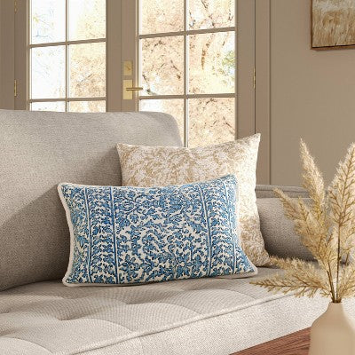 Lumbar Floral Throw Pillow blue - Threshold