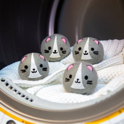 Cat Dryer Buddies: Kikkerland Unscented Reusable Dryer Balls, Lint Reducing, Box of 4