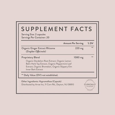 Arrae Bloat, Fast Acting Bloating Support Dietary Supplement Capsules - 40ct