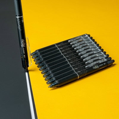 Pilot 3ct FriXion Clicker Erasable Gel Pens Fine Point 0.7mm Black Ink: Retractable, Stationery, Office, Eraser Included