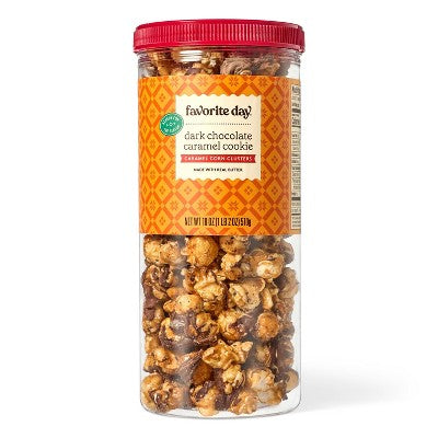 Christmas Dark Chocolate Caramel Cookie Caramel Corn Clusters Popcorn - 18oz - Favorite Day