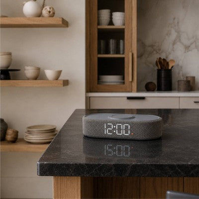 Power Tray Alarm Table Clock Gray - Capello