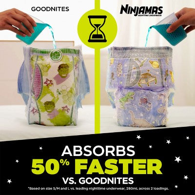 Pampers Ninjamas Nighttime Bedwetting Underwear Boy - Size S/M - 14ct