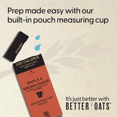 Better Oats 100 Calories Maple & Brown Sugar Whole Grain Instant Oatmeal with Flax - 10ct