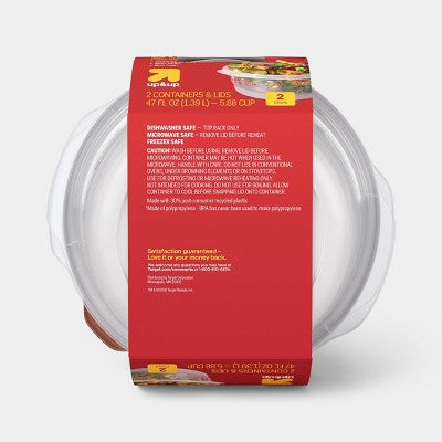 Fall Round Food Storage Containers - 2pk - 47oz/5.8cup - up&up
