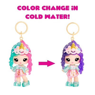 Yummiland Lip Gloss Doll: Mystery Color Change - Phoebe Frappe Includes DIY Lip Gloss + Removable Keychain