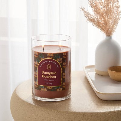 2 Wick 21.5oz Lidded Jar Candle Pumpkin Bourbon - Threshold