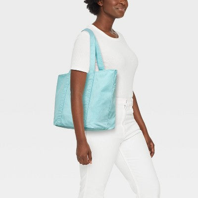 Washed Canvas Tote Handbag - JoyLab Light Blue