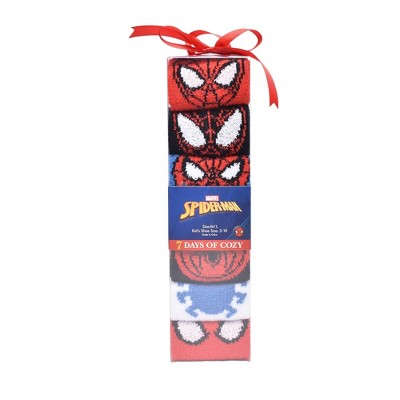 Kids' Spider-Man 7 Days of Cozy Christmas Crew Socks - M/L