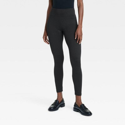 Women's Supersoft Leggings with Wide Waistband - A New Day Black S