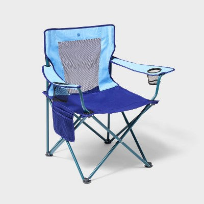 Oversize Folding Mesh Outdoor Portable Camping Chair Blue - All In Motion (LOCAL PICKUP ONLY)