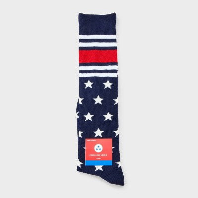 Women's Sporty Stars Knee High Socks - Navy/Red/White 4-10