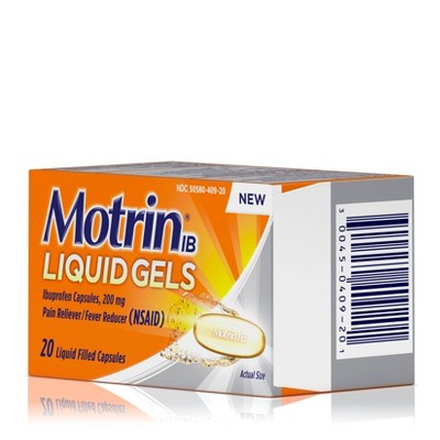 Motrin IB Pain Reliever & Fever Reducer Liquid Gels - Ibuprofen (NSAID) - 20ct