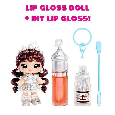 Yummiland x Licensed Sweets Lip Gloss Doll: Hershey's Kisses Includes DIY Lip Gloss + Removable Keychain