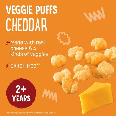 Earth's Best Organic Veggie Cheddar Puffs Baby & Toddler Snacks Sesame Street - 1.55oz