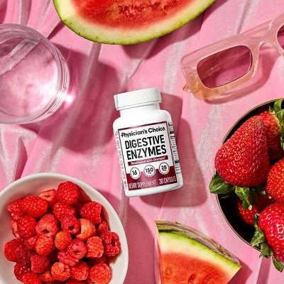 Physician's Choice Digestive Enzyme Probiotic Capsules - 30ct: 2 Billion CFUs, Probiotic and Prebiotic Blends