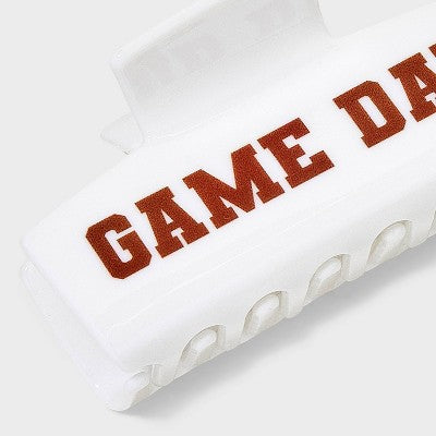 Game Day Square Claw Hair Clip - Universal Thread White