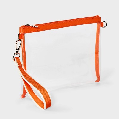 Game Day Clear Wristlet Clutch - Wild Fable Orange