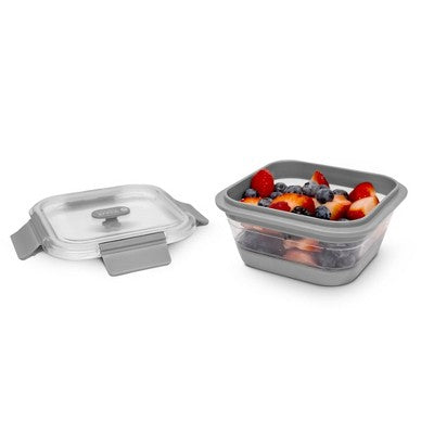 Simply Green 2.95 Cups Collapsible Silicone Square Food Storage Container - Black