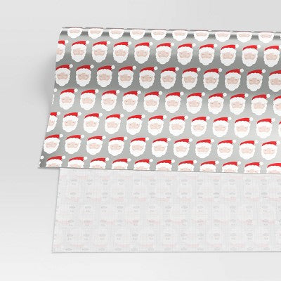 25 sq ft Santa Metallic Christmas Gift Wrap Silver - Wondershop (LOCAL PICKUP ONLY)