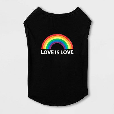 Love is Love Pride Dog Tank Shirt - L/XL - Black - Boots & Barkley