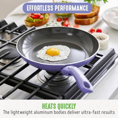 GreenLife Essentials 8" Ceramic Nonstick Aluminum Fry Pan Veri Peri: Dishwasher-Safe, Smooth Surface Induction Compatible