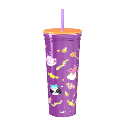 Zak Designs 23floz Stainless Steel Squishmallows Halloween Kendall Straw Tumbler