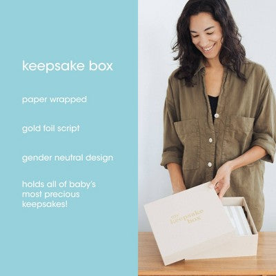 Pearhead 10"x10" Baby's My First Keepsake Box - Linen Beige