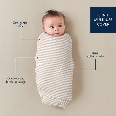 Itzy Ritzy Muslin Breastfeeding Boss Nursing Cover - Taupe