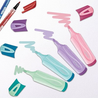 Maped 4pk Fluo Peps Classic Pastel Glitter Highlighters