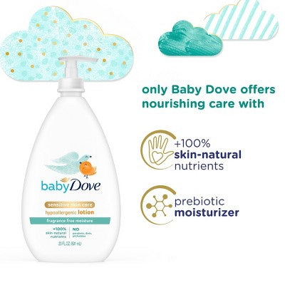 Baby Dove Sensitive Moisture Fragrance-Free Lotion - 20 fl oz: Hypoallergenic, Paraben-Free, Sulfate-Free, Dye-Free
