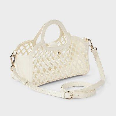Jelly Mini Cage Tote Crossbody Bag - A New Day Cream