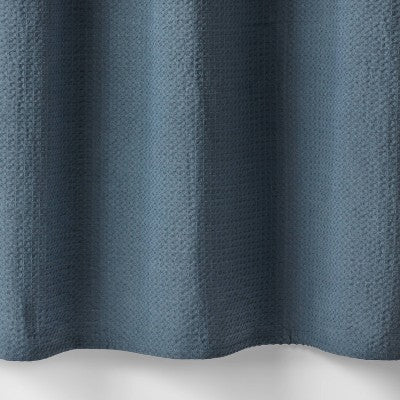 Waffle Weave Shower Curtain Dark Blue- Threshold
