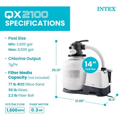 Intex 26675EG 2100 GPH Krystal Clear Pool Saltwater System and Sand Filter Pump (LOCAL PICKUP ONLY)