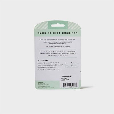 Fab Feet Women's by Foot Petals Back of Heel Cushions - 3 pair