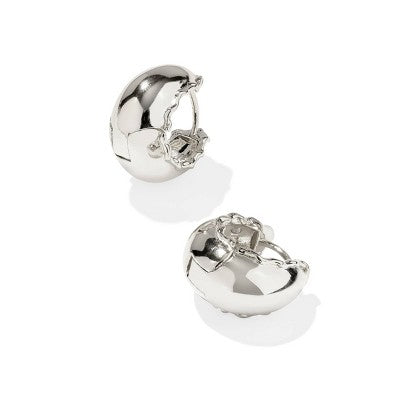 Kendra Scott Carrie Silver Over Brass Huggie Hoop Earrings - Silver