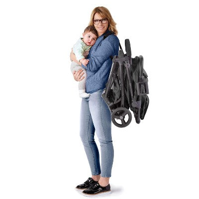 Ingenuity 3Dquickclose CS+ Compact Fold Stroller - Black: Metal Frame, 5-Point Harness, EVA Tires, Single Configuration (LOCAL PICKUP ONLY)