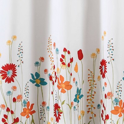 72"x72" Clarissa Floral Shower Curtain Turquoise/Tangerine - Lush Decor